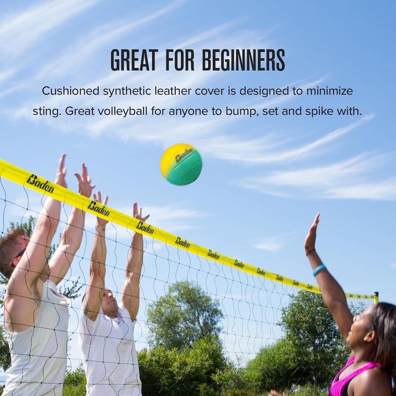 Baden | Fun Design | Official Size & Weight Indoor & Outdoor Volleyball | Bright & Beachy! Soft Touch Synthetic Leather, Durable Stitching |All Ages & Skill Levels - Image 3